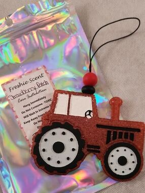 Red Tractor Hanging Air Freshener